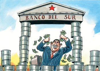 Banco del Sur — проект Уго Чавеса. Иллюстрация журнала The Economist