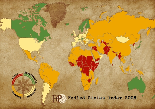 Failed States Index 2008 — Страны мира