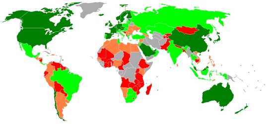 Global Competitiveness Index: Карта конкурентоспособности стран мира 2008–2009