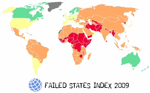 Failed States Index 2009 — Карта мира