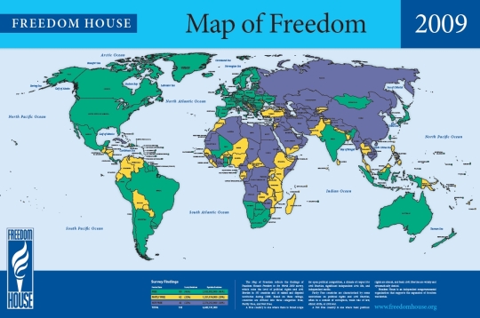 Freedom in the World 2009 — Карта мира