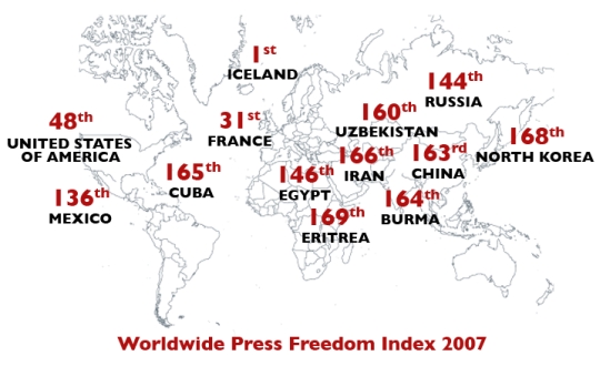 Всемирный индекс свободы прессы 2007